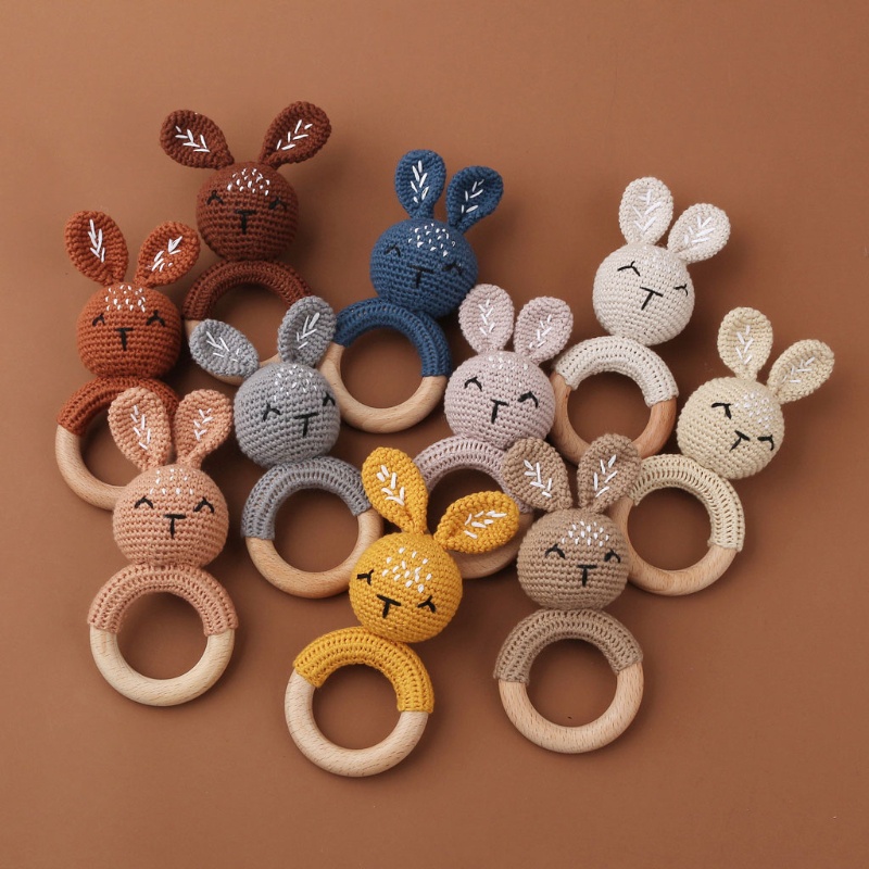 Mary Mainan Edukasi Rattle Teether Rajut Multiwarna Untuk Bayi