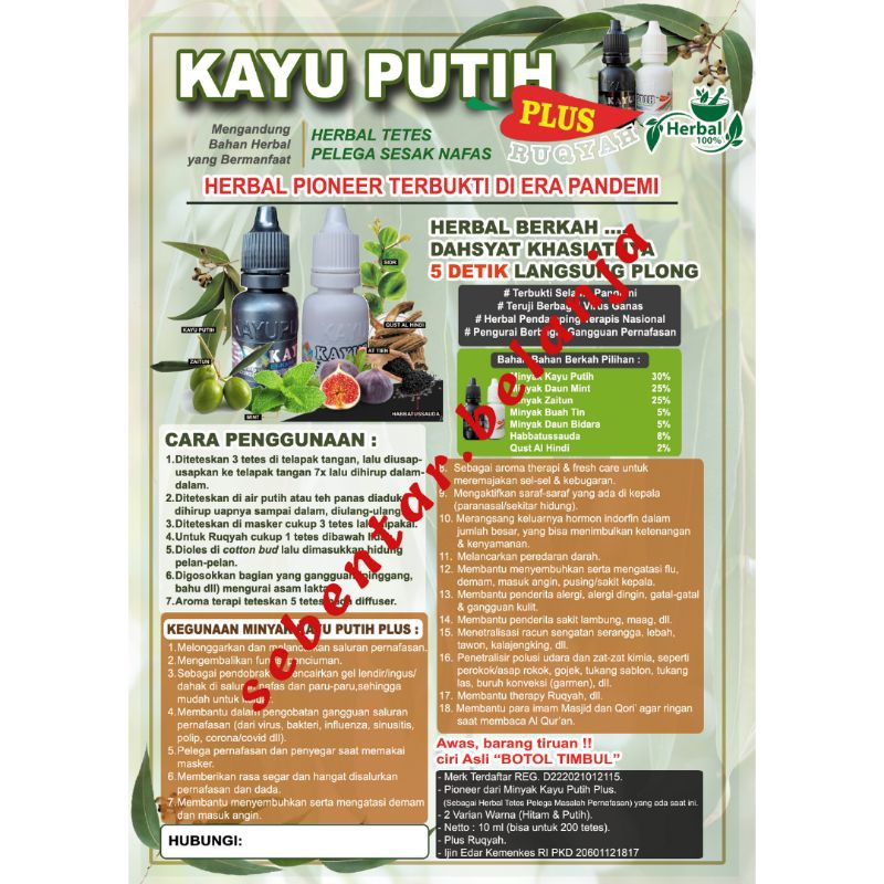 El Kahfi Kayu Putih Plus Original Herbal Tetes Pelega Sesak Nafas-4