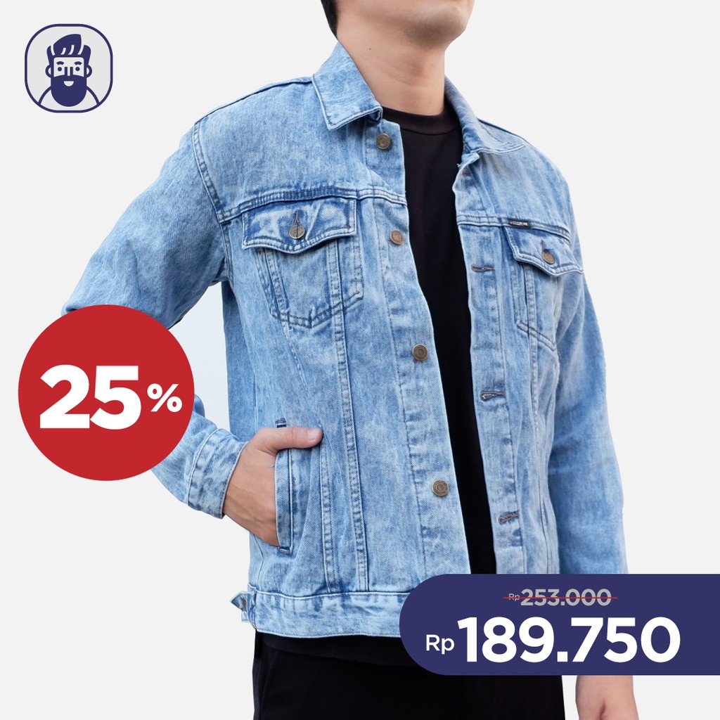 Jaket Denim Washed Light Blue