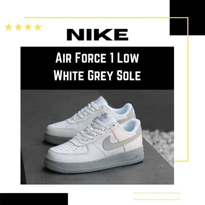 Sepatu Sneakers Nike Air Force 1 Low White Grey Sole