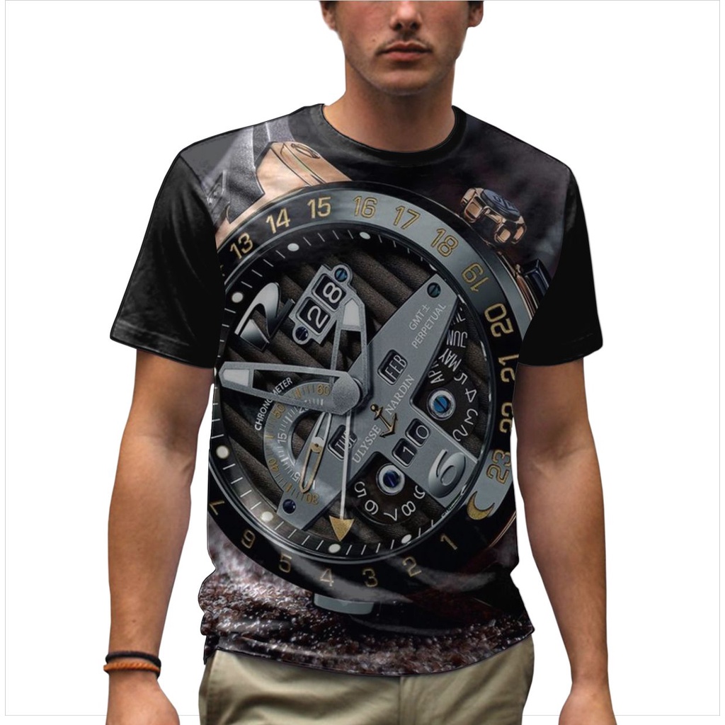 Kaos Pria Jam Tangan 3D Ulysse Nardin - Kaos Pria Big Size - SHOPLAB88