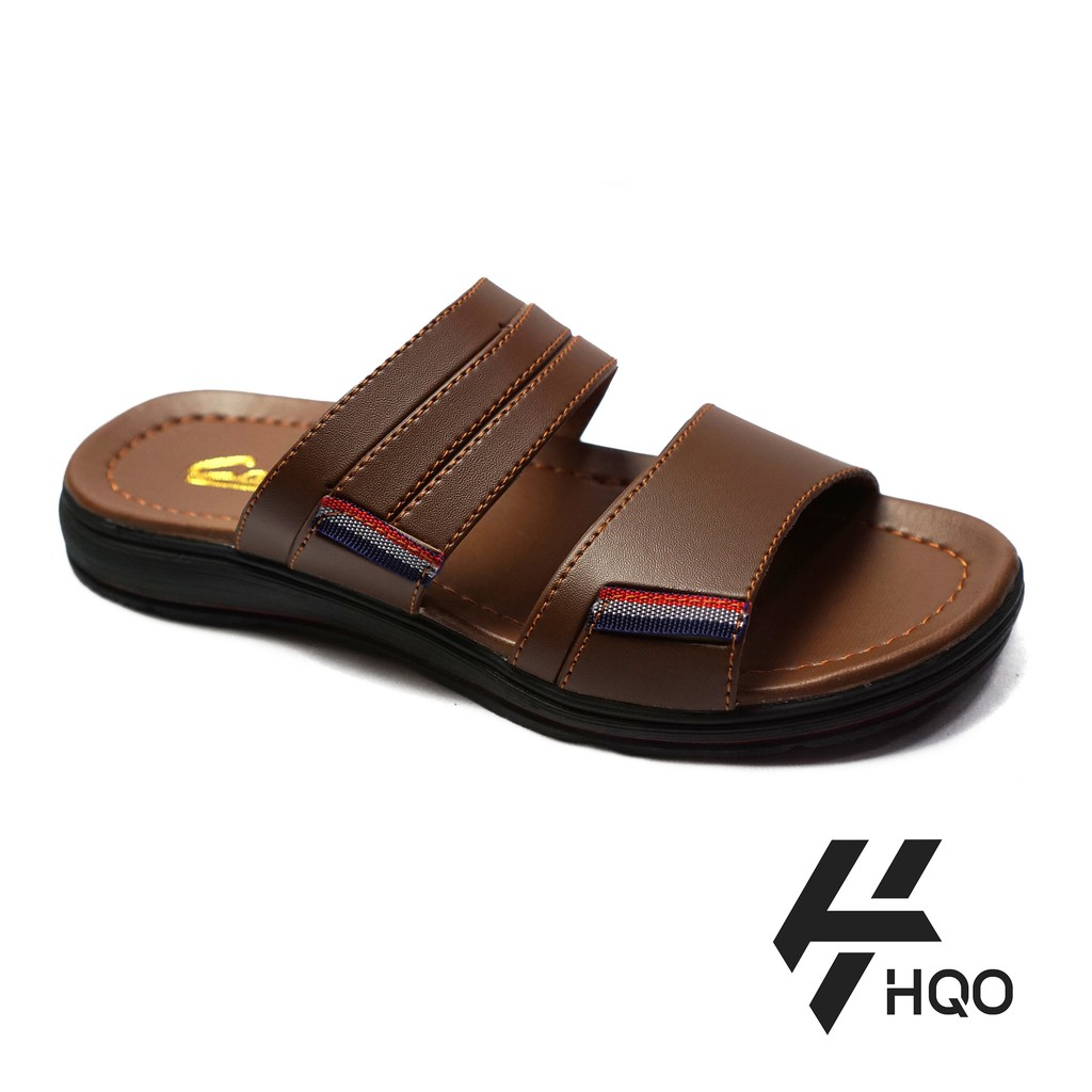 HQo Sandal Kulit Pria Terbaru / Sandal Selop Pria Murah / Sandal Pria Berkualitas / Sendal Kulit JOE