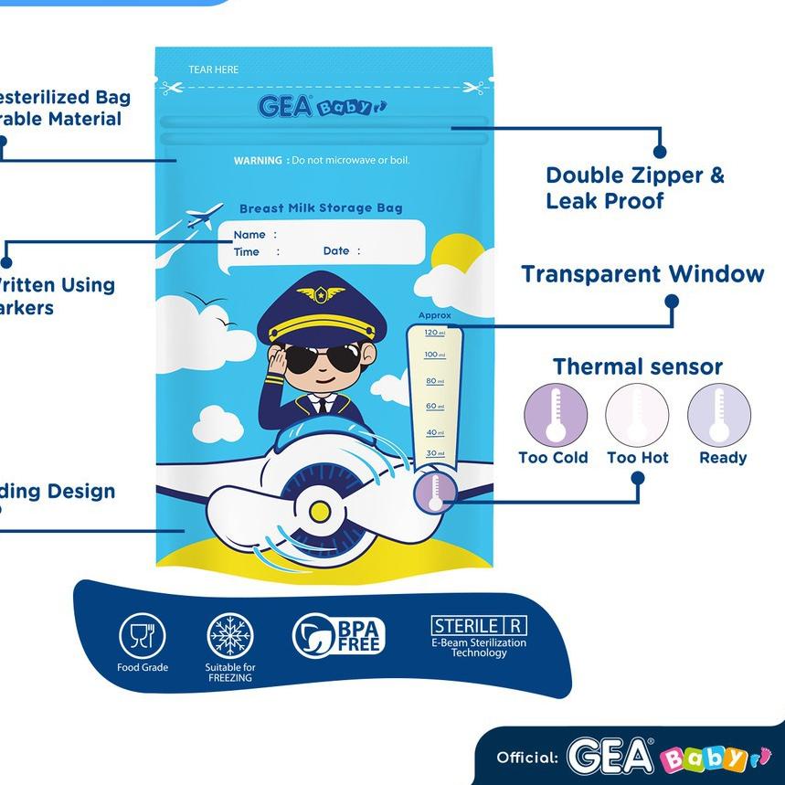 ♣ GEA Kantong ASI GEA 120ml Plastik ASI GEA 120 ml isi 30 pcs murah original ✰