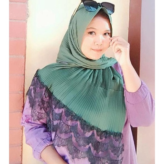 Pasmina Plisket Prisket Renda Brokat brukat Impor/ Pasmina plisket renda/model terlaris TERMURAH