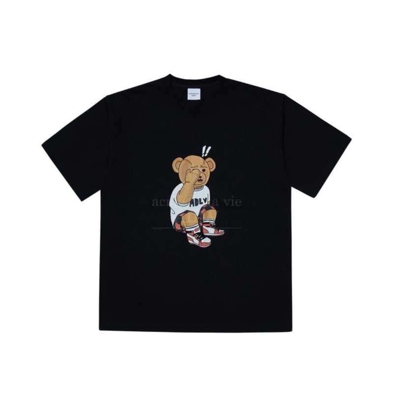 [ADLV] Acmedelavie T-Shirt Black Check Pants Bear