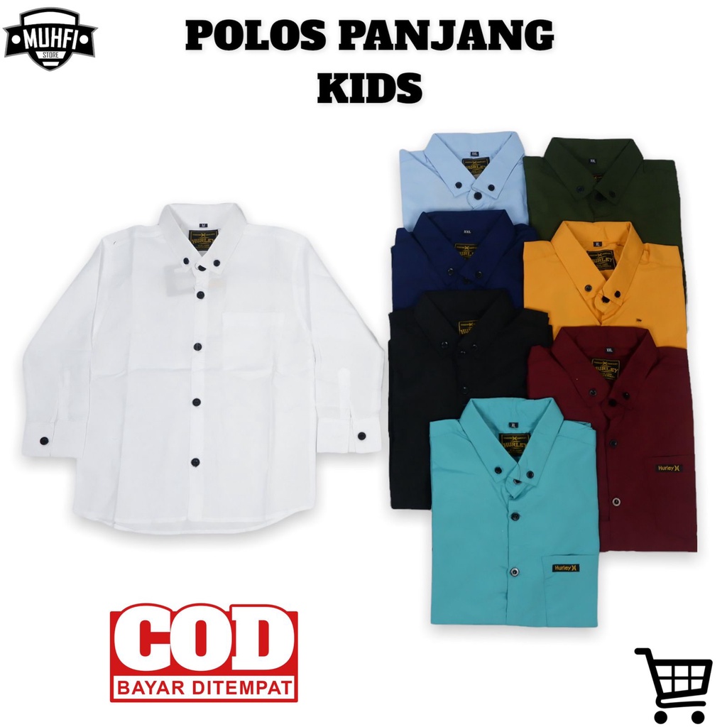 KEMEJA POLOS ANAK-ANAK | KEMEJA ANAK | KEMEJA POLOS ANAK LENGAN PANJANG