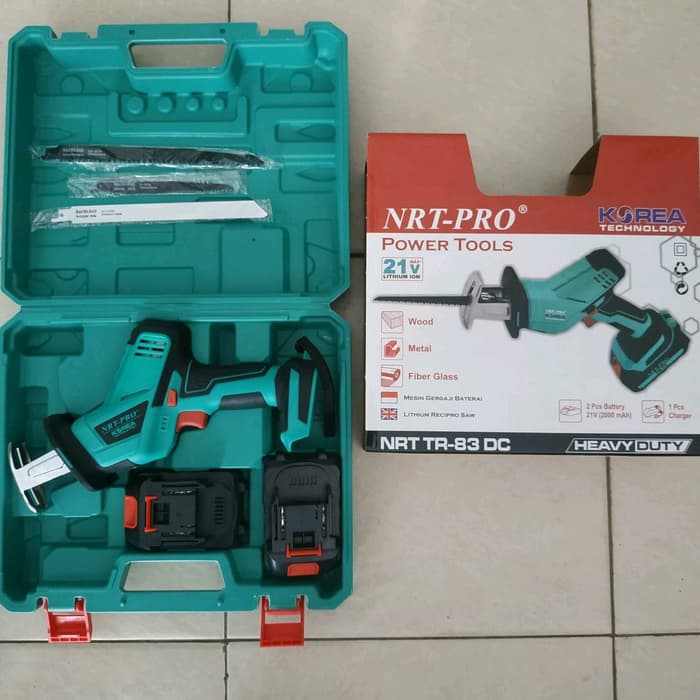 Mesin Gergaji Pemotong Kayu Besi Recipro Saw Cordless Baterai NRT-PRO