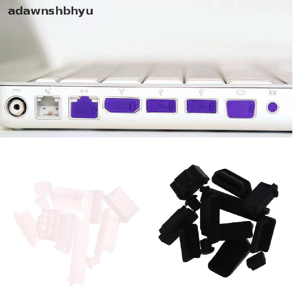 Adawnshbhyu 13Pcs/set Silikon Anti Debu Plug Cover Stopper Laptop Tahan Debu USB Dust Plug