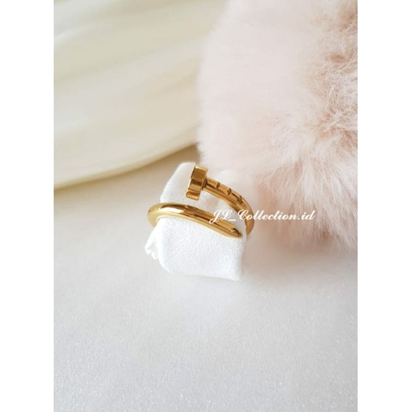 Cincin Paku Titanium Cincin Model Paku emas Titanium antikarat Fashion