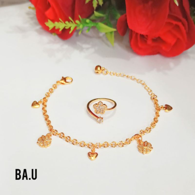 Gelang Dewasa Nori Jurai mata FREE cincin variasi motif perhiasan wanita korea (COD)