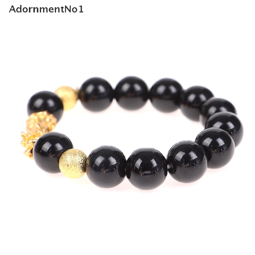 (AdornmentNo1) Gelang Manik Batu Obsidian Feng Shui Untuk Pria / Wanita