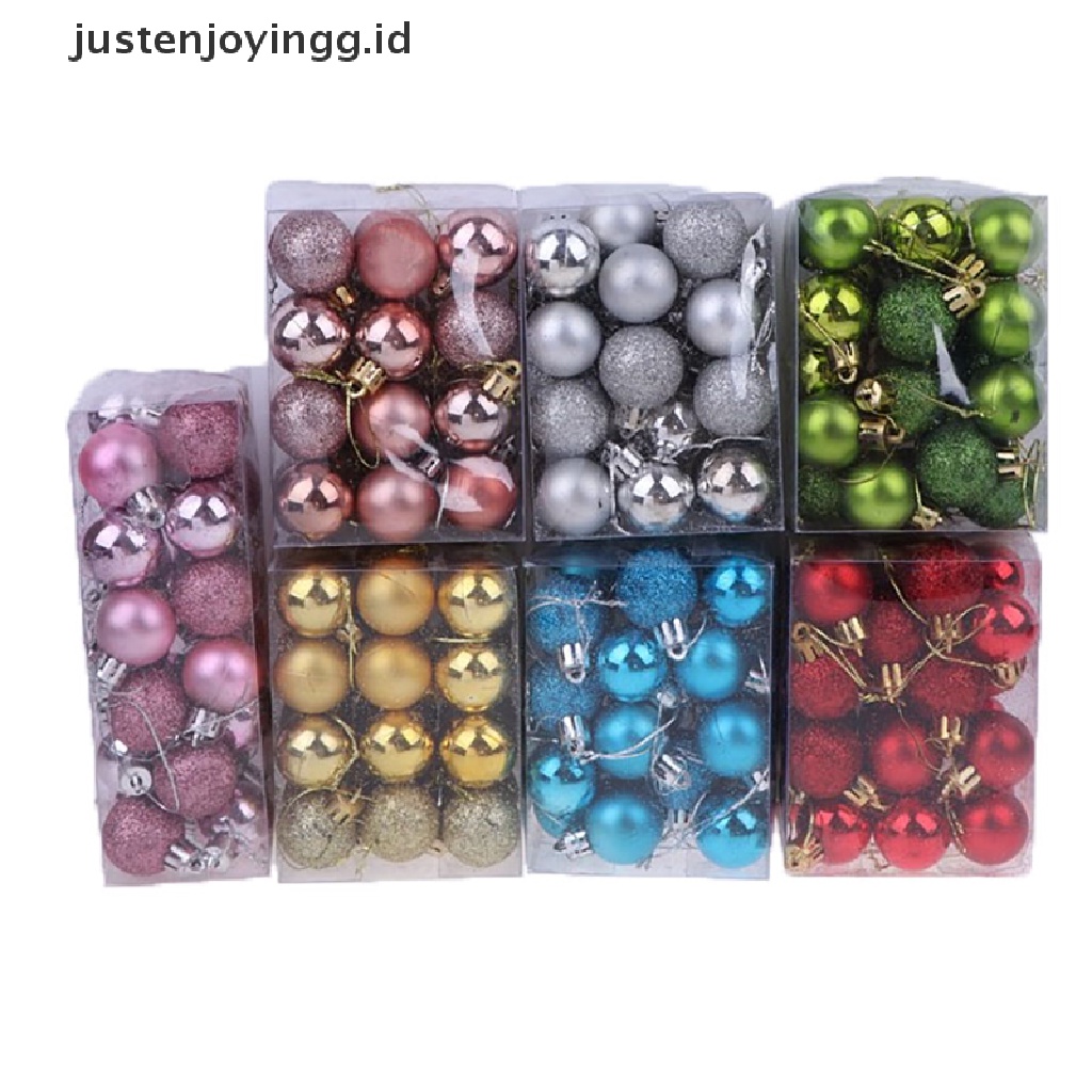 24pcs Ornamen Bola Untuk Dekorasi Pohon Natal