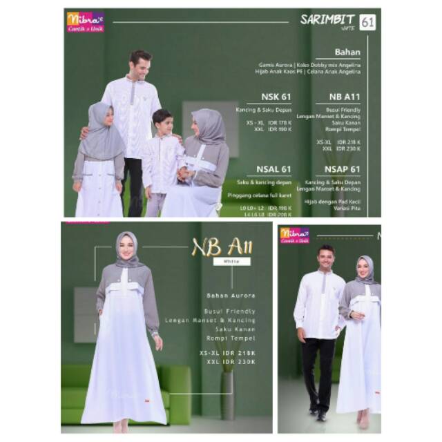 SARIMBIT 61 WHITE : GAMIS NIBRAS NB A11