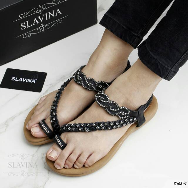 Sepatu Sandal Slavina Floral 68-4 LC16SS