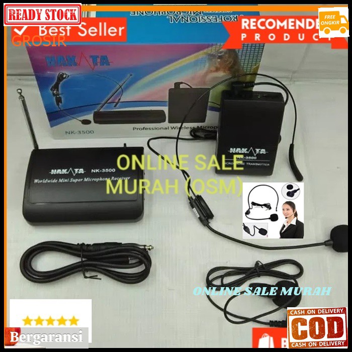 G120 Nakata Mic Wireless Single headset original 100% mik wireles bando microphone pro profesional mikrophone karaoke audio sound sistem system vokal vocal panggung dj studio G120  1 channel  Bisa KE SEMUA ALAT AUDIO SOUND  DAPET HEADSET + KLIP  MENGGUNAK