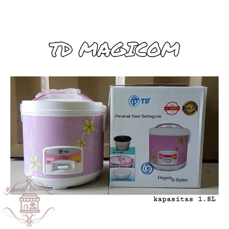 TD Rice Cooker 1.8 Liter / Twindog 1,8 L Fungsi 3 in 1 Memasak, Menghangat