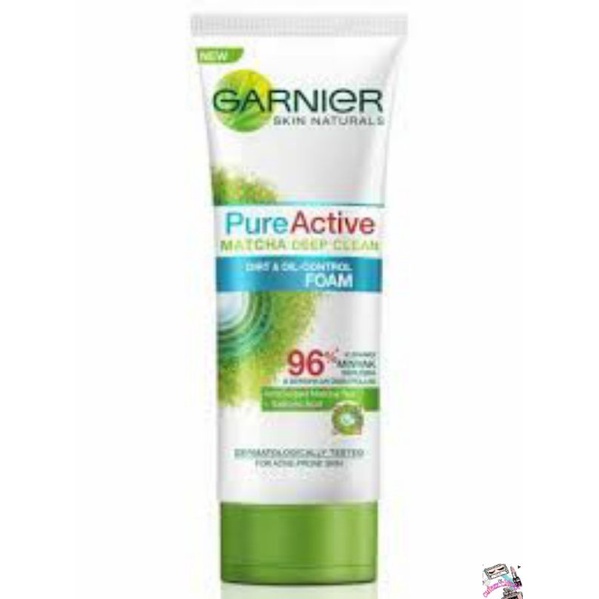 ☃Cutezz_Ching1☃Garnier Pure Active Matcha Deep Clean dirt &amp; oil control cleanser foam skin care