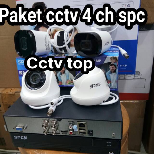 Paket cctv 4 ch spc komplit tinggal pasang +hdd 1 TB