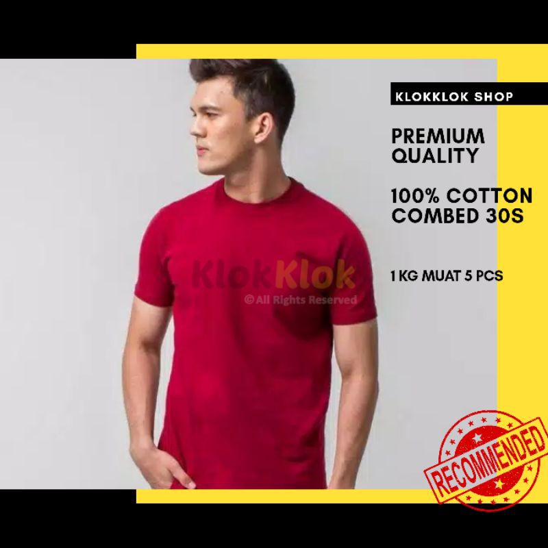 Kaos polos cotton combed 30s