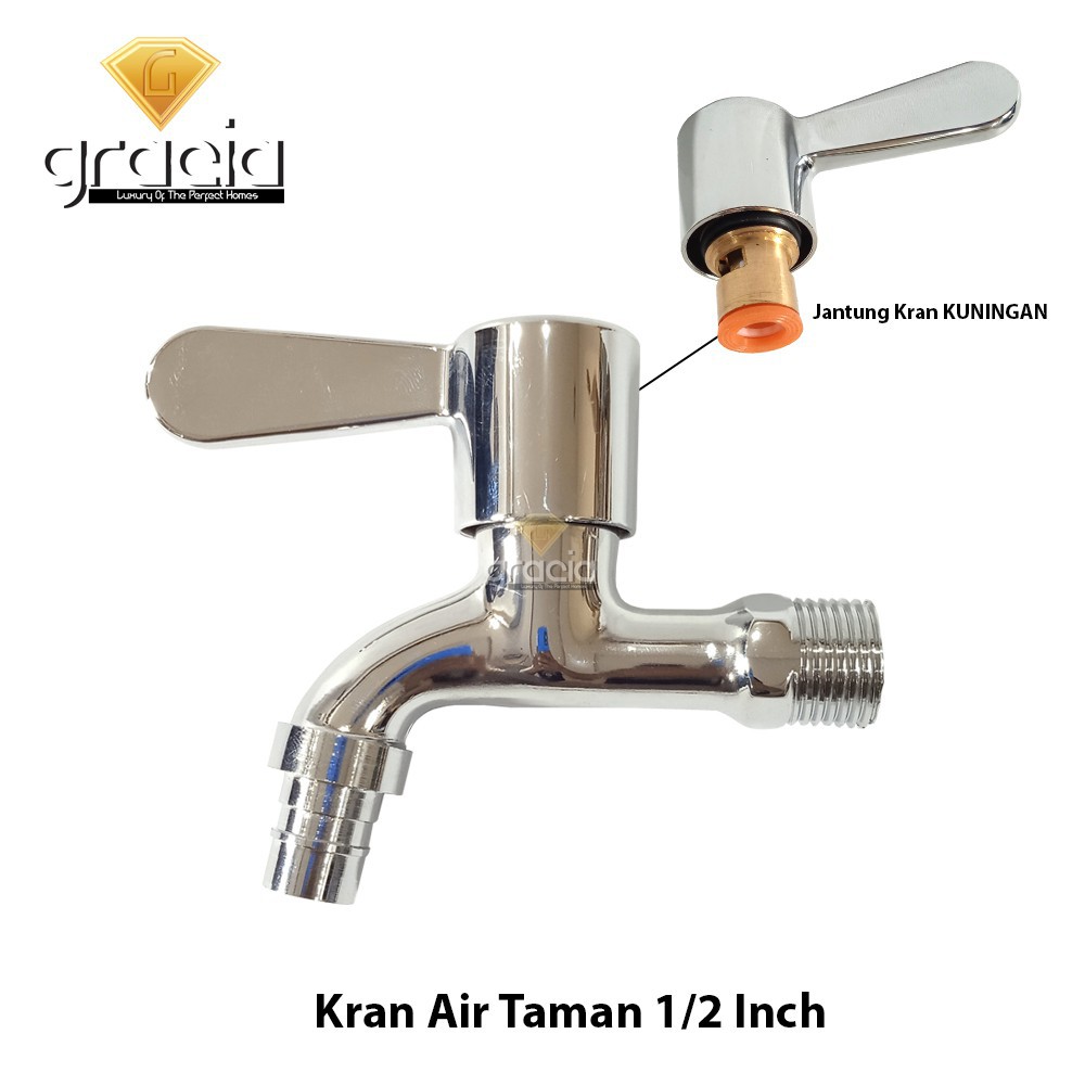 Kran Tembok Taman Keran 1/2inch Handle Engkol Lancip GRACIA Keran Air