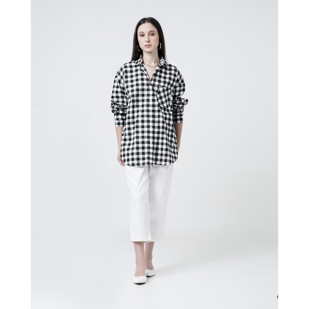 This Is April  Oleya Top Atasan Kemeja Wanita Black-4