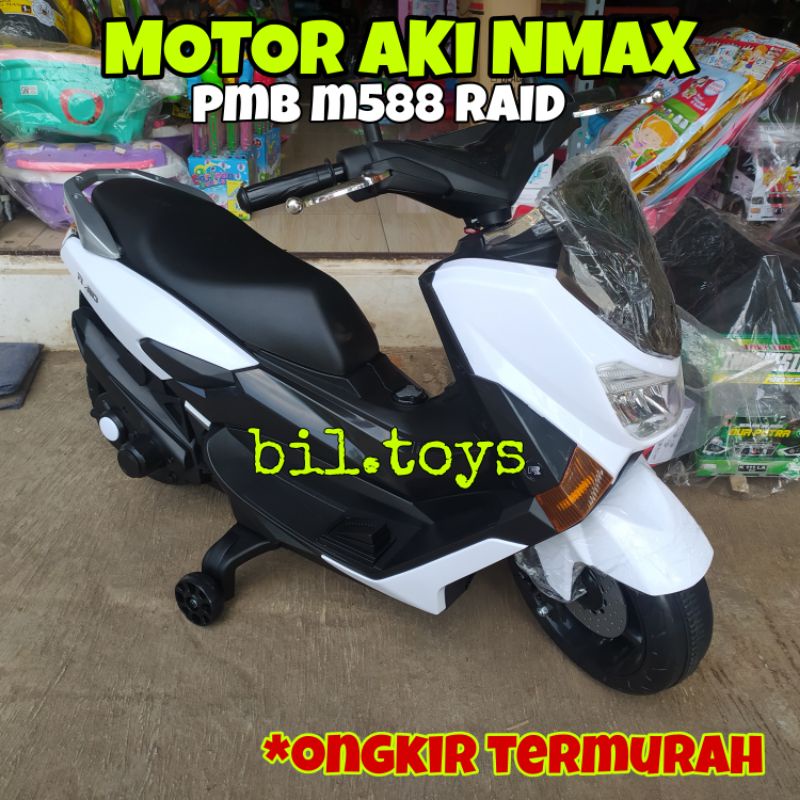 MOTOR AKI ANAK PMB 588 NMAX MAINAN MOTOR AKI PMB 588 MAINAN MOTOR ACCU RAID MURAH RAID M-588 KADO ULTAH ANAK