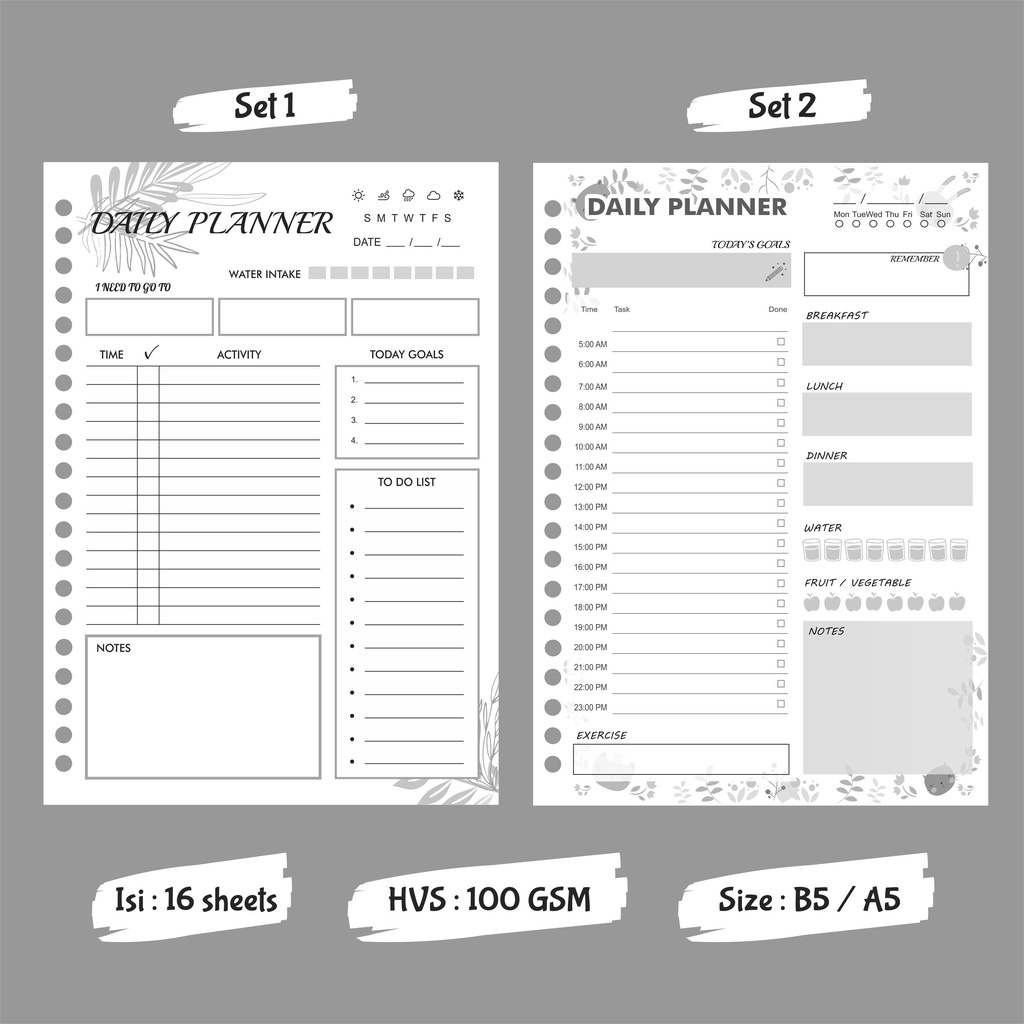 

Daily Planner/Family Planner/Daily Goal/What Do Today - Hitam Putih