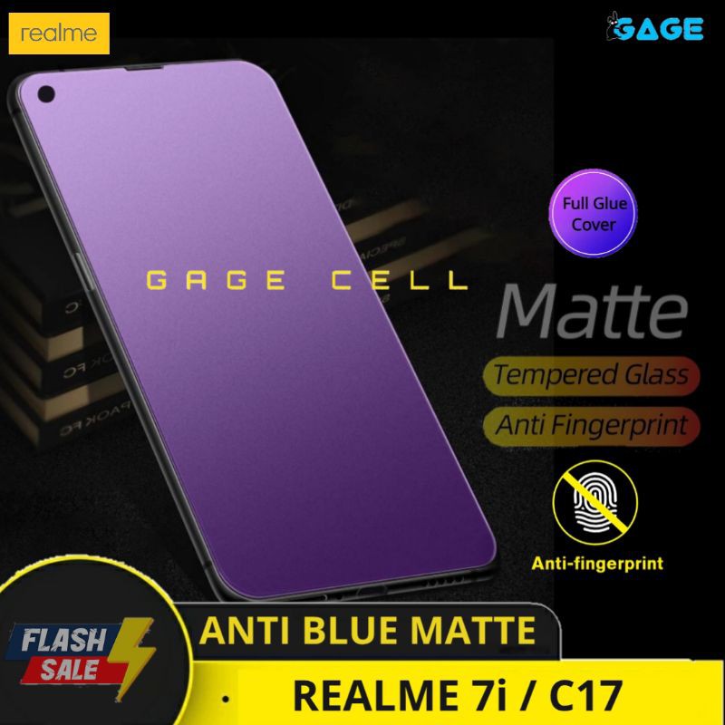 TEMPERED GLASS ANTI BLUE MATTE REALME C17 7i TG ANTI GORES RADIASI REALMI 7i C17 FULL LAYAR SCREEN