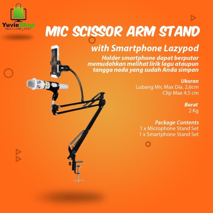 Arm Stand Standing Mic Aksesoris Microphone Mikrofon Panjang Meja