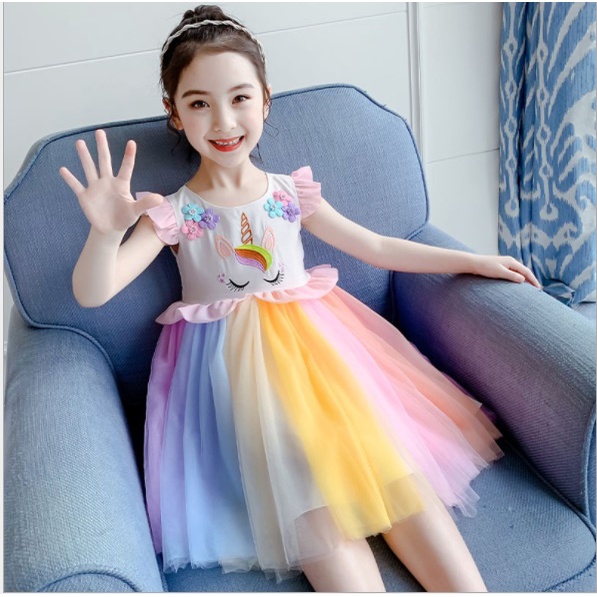 dress unicorn tutu rainbow baju anak kuda unicorn import UNICORN RAINBOW dress ulang tahun