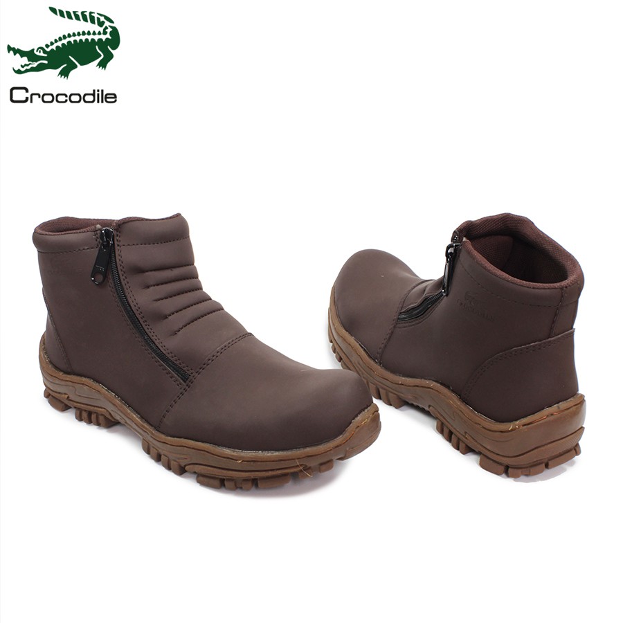 sepatu safety boots pria crocodile strut sleting ujungbesi steel toe tracking touring outdoor coklat