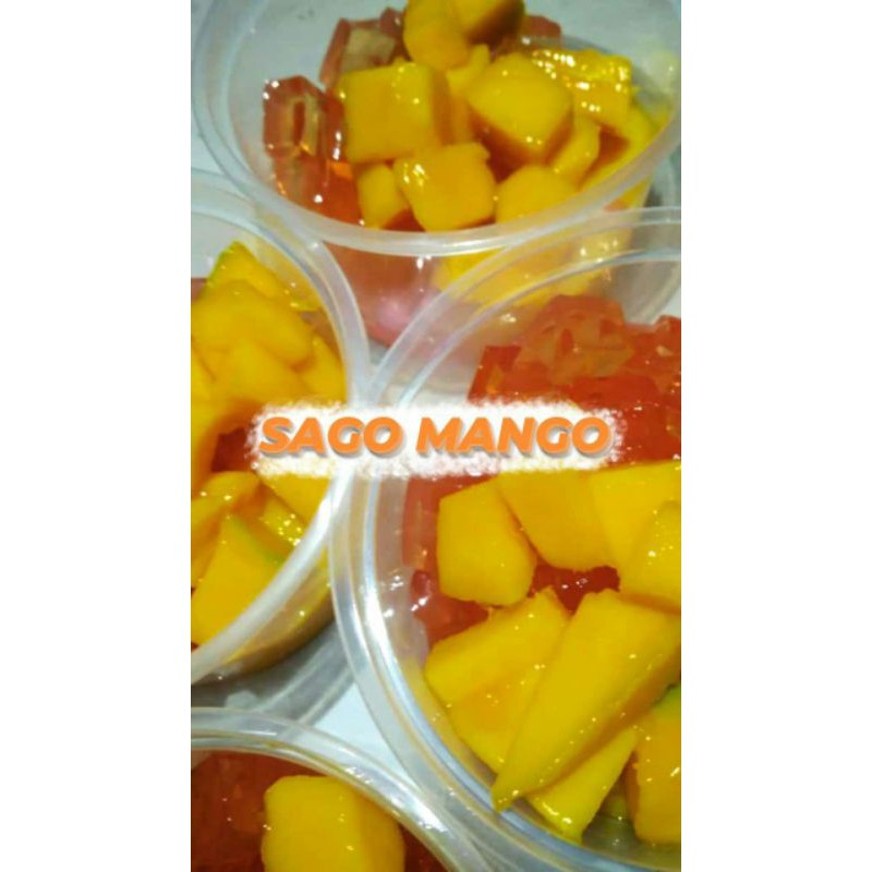 

Dessert kekinian sago mango ukuran cup 300ml