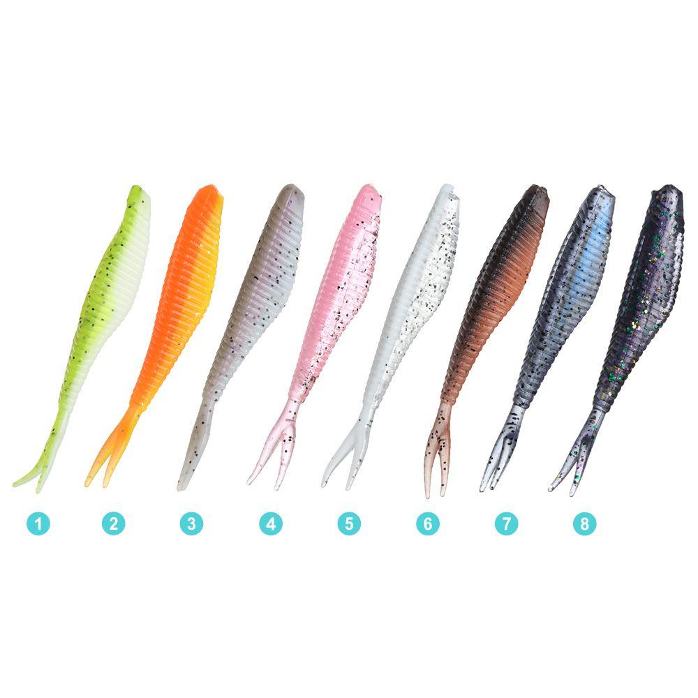 TOP 20pcs Umpan Cacing Silikon Sequin Alur Artificial Bait