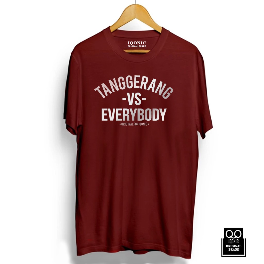 Kaos Distro Men &amp; Women TANGGERANG VS EVERYBODY Text Silver - Original Premium Quality 100% C