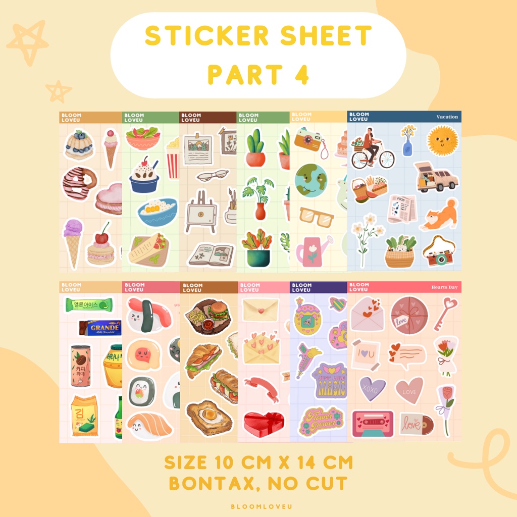 

STIKER SHEET AESTHETIC STIKER JOURNAL BUJO DECO PLANNER POLCO DECO TUMBLR
