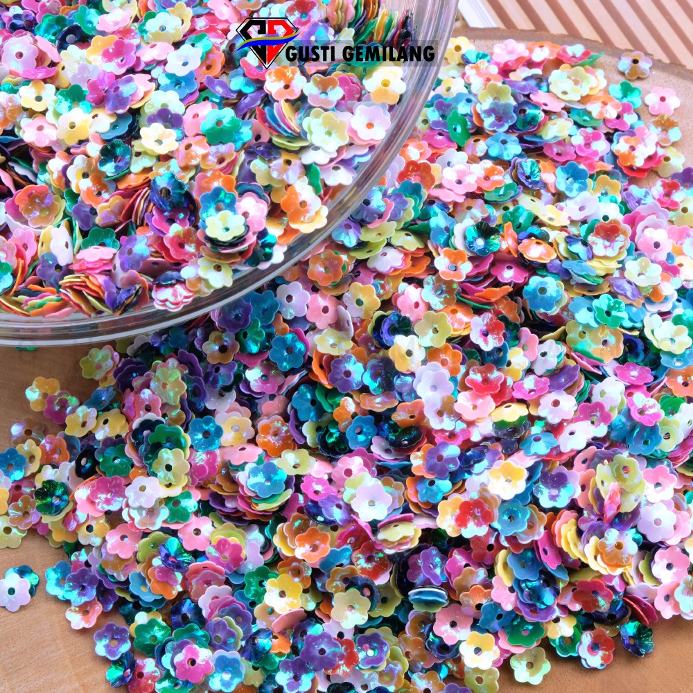 10Gram Motemanik Bunga Glossy Kerajinan Tangan Wanita