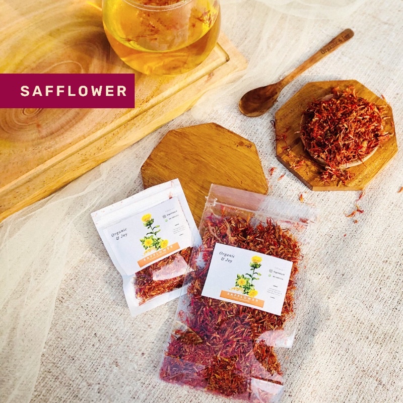 Organic&amp;Joy•Teh Bunga Safflower /Hong hua (untuk demam,sehat pernafasan,obati batuk,lancar darah)