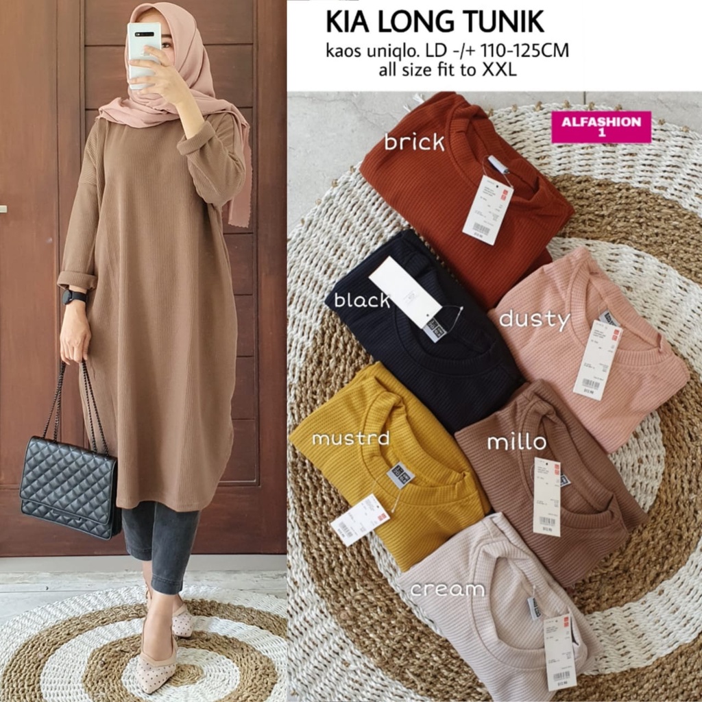 Kia Long Tunik Panjang Polos Jumbo Ld 120 Allsize Fit To XXL Kaos Uniqlo Tebal Melar Recommended Ter