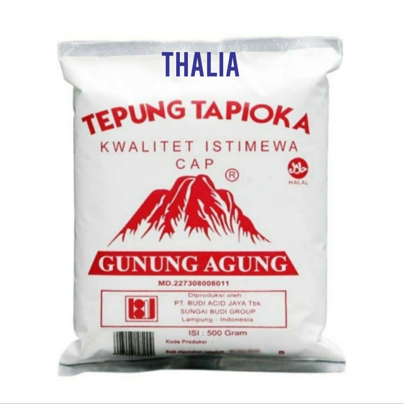 

GUNUNG AGUNG TEPUNG TAPIOKA 500GR X 1, CAMPURAN MAKANAN,KUE DLL