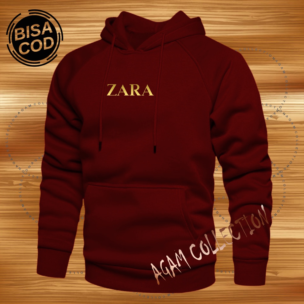 Agam collection Sweater Hoodie Distro ZARA Premium Text Gold Atasan Pria Wanita Big Size