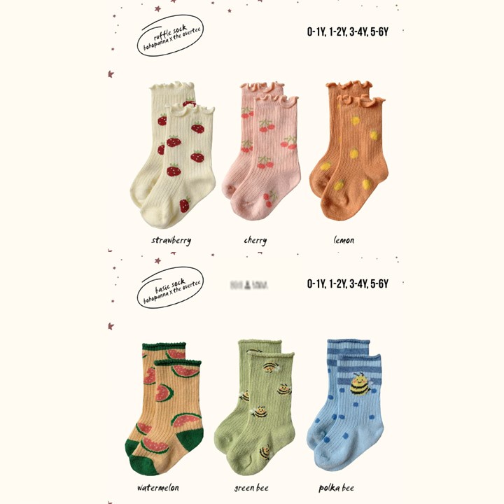 Bohopanna x The Overtee Socks / Kaos kaki bayi dan anak