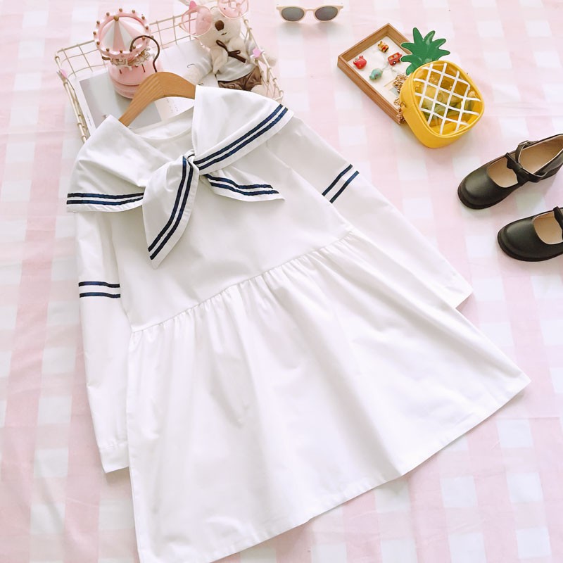 MR-61 sailor seifuku dress uniform seragam sekolah putih navy summer baju import jepang korea