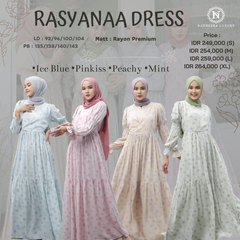 Rasyana Dress by Nadhera luxury// Dress nadhera terbaru✓