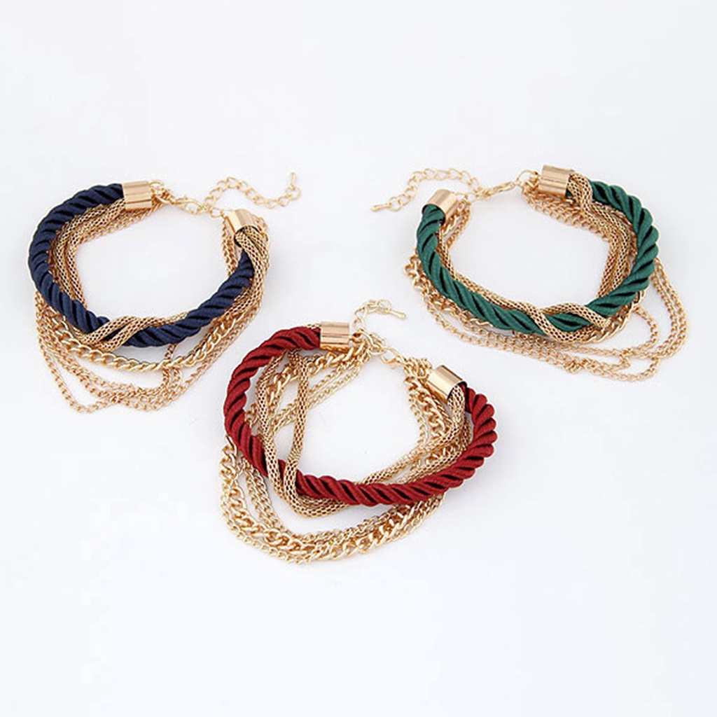 Hu Hu Hu Hu Hu Alat Bantu Pasang Kacamata♡ Gelang Rantai Multilayer Adjustable Bahan Alloy Metal Untuk Wanita