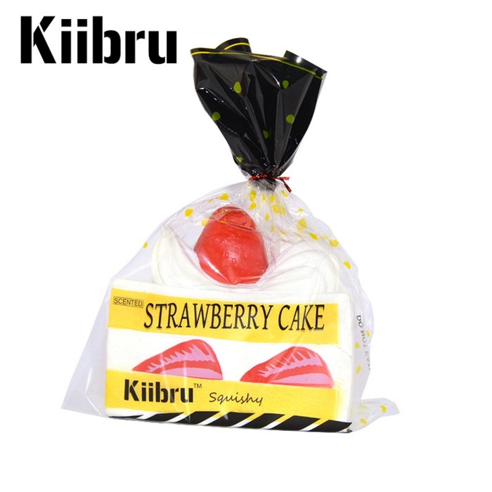 Squishy jumbo strawberry slice cake kiibru ori packaging slow rising