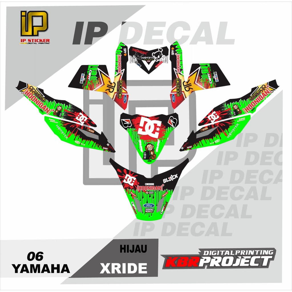 DECAL X-RIDE STICKER VARIASI MOTIF GRAFIS DECAL MOTOR YAMAHA X-RIDE 06 CUSTOM BEBAS BISA