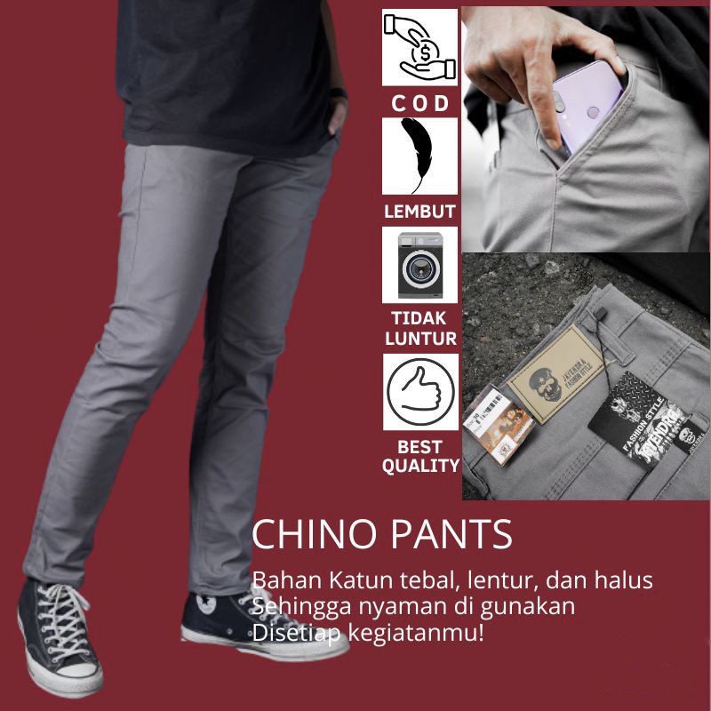 Celana Panjang Chino Pria / Celana Pria Kerjaharian Celana Formal Pria Slimfit