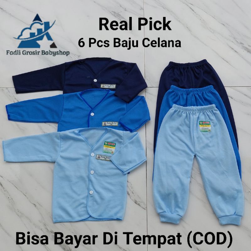 6 Pcs Baju Celana Bayi Newborn Lengan Panjang Series Cowo Terbaru