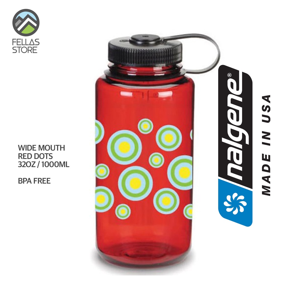 Nalgene Wide Mouth - Red TR W/Dots