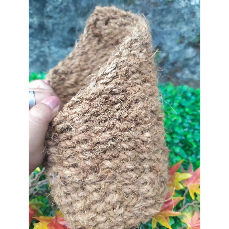 Pot kerucut sabut tanaman hias anyaman COCOFIBER ROPE POT TEMPEL HIAS